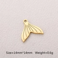 Macro shot of gold mermaid tail pendant with size 14x14mm and weight 0.6g details - Mermaid Tail / Gold