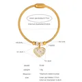 Tabella taglie per bracciale rigido dorato con ciondolo a cuore e cristalli - Stile Cuore in Zirconia Completa / Gold Bangle (Z238)