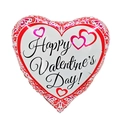 18-inch heart-shaped red foil balloon with Happy Valentine's Day paisley print - 18 Inch Valentine Heart F3078