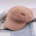 Retro dusty pink corduroy newsboy cap for women in a vintage baker boy hat style - One Size 58cm / Khaki Twill Octagonal Hat