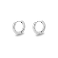 Pair of minimalist silver stainless steel hoop earrings with a polished round surface - 2.5*8mm / Steel