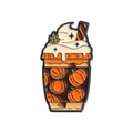Spilla smaltata latte di zucca di Halloween con motivi arancioni e decorazione di crema - Stile Bevanda Zucca Latte Classico (QHXZ2782)