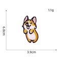Dettaglio della toppa ricamata cane Corgi con dimensioni di 6,8 cm e 3,9 cm - Corgi