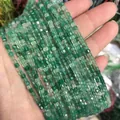 Macro shot of green faceted natural agate cylinder beads for DIY jewelry making - 02-Green Agate (Natural)