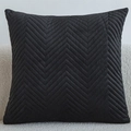 Schwarzer Samt-Kissenbezug mit Wellenmuster auf einem beigefarbenen Plüschsofa - 45*45cm (Nur Bezug) / Schwarz