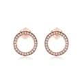 Orecchini a cerchio in argento S925 finitura oro rosa con zirconi brillanti incastonati - Argento Sterling 925/Zirconia / Oro rosa