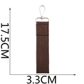 Detailed size view of dark brown canvas keychain lanyard with silver metal clasp - Large / Coffee