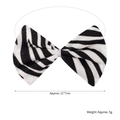 Zebra pattern plush bow tie accessory for Halloween costume with white elastic cord - Regular Bowtie / Zebra Print