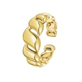 Anello a corda intrecciata minimalista placcato oro 18K con design aperto - Anello aperto a treccia spessa dorata / Oro