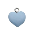 Light blue resin heart pendant charm with metal ring for DIY jewelry making - Lake Blue