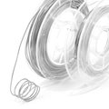 Solid silver stainless steel wire on a transparent reel for DIY jewelry making and crafts - 0.3mm / Steel