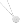 Collar de moneda GOOD FORTUNE plateado con colgante de diamante y cadena fina - Color Acero