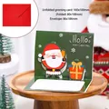 3D Pop-up Christmas card with Santa Claus and red envelope in festive setting - Bell Santa