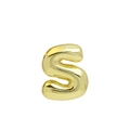 Glossy 18k gold plated bubble letter S pendant with a 3D rounded balloon style design - Gold Letter S (Pendant Only, Without Chain)
