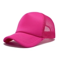Rose pink foam trucker hat with breathable mesh back and curved brim for sun protection - One Size(56-58cm) / Upgraded Rose Red-2