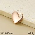 Rose gold heart pendant in stainless steel, dimensions 15x15mm with 4g weight - Rose Gold (KLJ4906-Z)