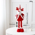 Dettaglio delle gambe telescopiche di una renna natalizia di peluche per decorazioni - Renna Telescopica / Rosso