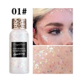 Holografische glittergel 01# voor gezicht en lichaam met sprankelende luipaardprint dop - Nr.1 Wit