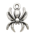Antique silver alloy spider charm for Halloween DIY jewelry making projects - 1pc Halloween Spider 14x18mm (Antique Silver)