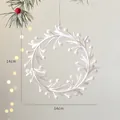 Ghirlanda natalizia bianca scintillante con bacche glitterate per decorazione albero - Ghirlanda bianco perlato