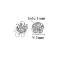 Bright silver 9.5mm stainless steel flower bead cap with 1mm hole for jewelry making - Style NS
