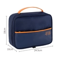 Dark blue digital storage bag with orange handle, dimensions 24.5x18x10cm shown - Single Layer Navy Blue