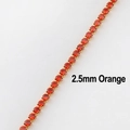 2.5mm orange cubic zirconia tennis chain necklace in 18k gold plated finish - Orange Zircon 2.5mm Necklace