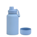 Matte light blue 650ml stainless steel insulated sports bottle with portable handle - 650ml / Mist Blue - Sport