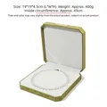 Olive green velvet octagonal pearl necklace gift box with 19x19x4.5cm dimensions - Octagonal Korean Velvet / Grass Green