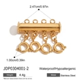 Chiusura per collana dorata in acciaio inossidabile a quattro anelli, impermeabile e sicura - Connettore per Collana in Acciaio Inossidabile Oro (JDP0304001-2)