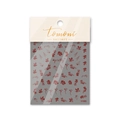 Detailed view of red floral nail art stickers with pretty text in card packaging - Dark Red French Floral Style (to1195)