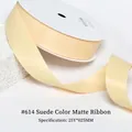 Matte finish suede color polyester ribbon roll 25mm wide for floral gift wrapping - 2.5CM Wide * 25 Yards / Suede