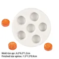Mini macaron silicone mold with six round cavities for dessert fondant decoration - Macaron Shape / Gray