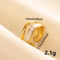 Detail view of 304 stainless steel ring showing exact width, diameter and weight dimensions - Gold White Enamel Style (J641-G-W)