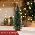 Miniature snow-flocked Christmas tree ornament with wooden base, size 11x31cm - Cedar Tree 30CM