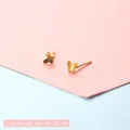 Minimalist gold butterfly stud earrings measuring 0.5cm for a dainty jewelry look - Small Butterfly