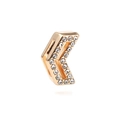 Sparkling gold V-shaped slider bead with crystals for 10mm rectangular mesh watch bands - V-Shape Style / Rectangular Hole 10*2mm / Gold