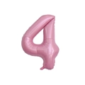 Large 40-inch pink number 4 foil balloon with metallic finish for birthday party decor - Number 4 / Pink