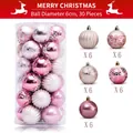 30pcs 6cm pink Christmas ball ornaments set with glitter and matte textures in a tube - 6cm Pink Barrel Balls (30pcs)