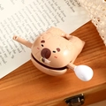Brown cartoon bear percussion instrument keychain with cute face and white mallet toy - Light Brown Ornament Buddhist