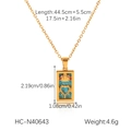 Dettagli e dimensioni della collana tarocchi oro 18k con intarsio in pietra blu - Stile Cuore Corona Blu (HC-N40643)