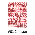 Detaillierte Bogen mit hellroten wasserfesten Vinyl-Alphabet und Zahlen Aufklebern - 210x290mm / Rot