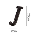 Lettera J in ghisa nera industriale per numeri civici DIY e decorazioni murali, 7,5cm - Lettera in Ghisa-J
