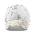 Casquette de baseball chinoise pour femme avec broderies florales et maille aérée - Réglable / Blanc avec Broderie Colorée