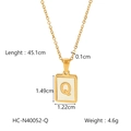 18K gold plated titanium steel necklace with white shell pendant featuring letter Q - Letter Q (HC-N40052-Q)