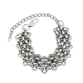 Detail of silver popcorn chain bracelet featuring chunky links and adjustable lobster clasp - Bracelet / Steel