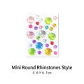 Mini round multi-color rhinestone stickers for kids' DIY crafts, size 4.6x6.1cm - Mini Round Gem Stickers