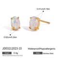 Gold Opal-like Gemstone Stud Earrings (JDE0212023-10)