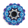 Mandala style diamond painting fidget spinner with blue and purple crystal patterns - Style TL20