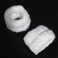 Pair of soft white plush wristbands for washing face in microfiber towel material - Plush Wristbands 2Pcs / White